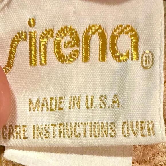 Sirena 80s Floral Skirted Swimsuit – Green & Purple Retro Swim Dress, Size 10 - Picture 5 of 6